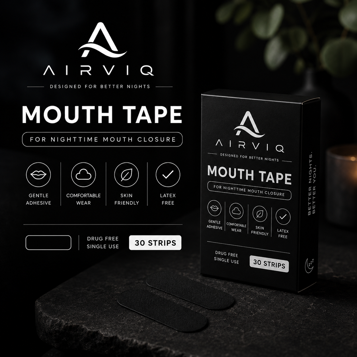 Airviq Premium Mouth Tape – 30 Strips
